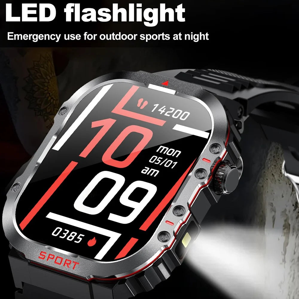 G45 1ATM Waterproof 2.01 Inch Outdoor Sports Bluetooth-compatible Call Smart Watch with Compass and Flashlight - 6