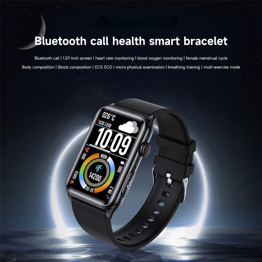 GE50 1.57 Inch Sports Wristband ECG Heart Rate Monitor Bluetooth-compatible Calling Smart Bracelet - Black - 4