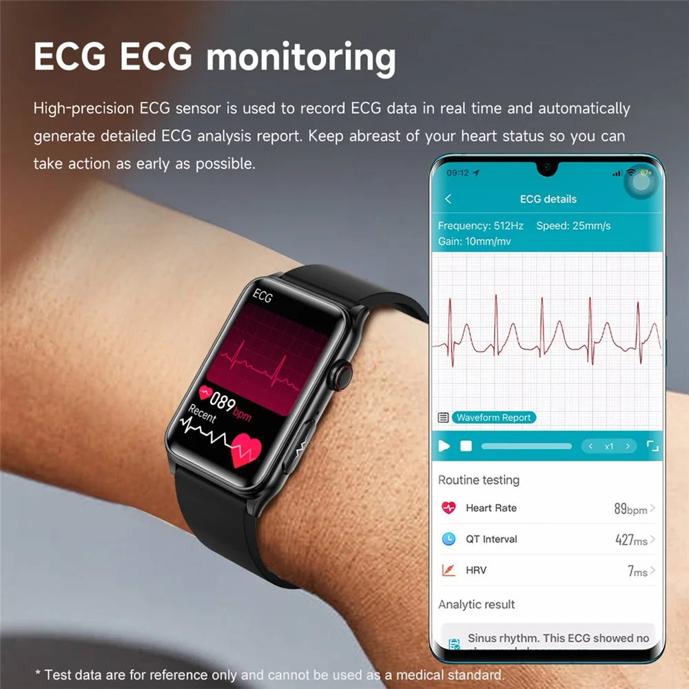 GE50 1.57 Inch Sports Wristband ECG Heart Rate Monitor Bluetooth-compatible Calling Smart Bracelet - Black - 6