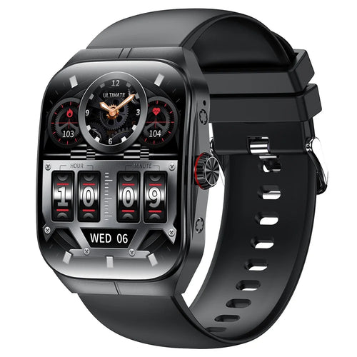 HK80 Smart Watch AMOLED Curved Screen Bluetooth-compatible Call Health Monitor NFC Waterproof Fitness Tracker Watch - Black - 1