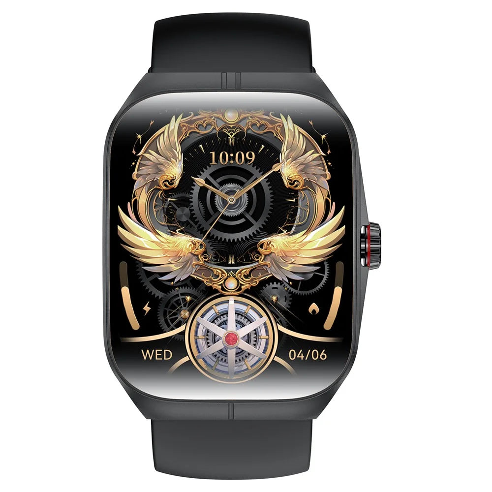HK80 Smart Watch AMOLED Curved Screen Bluetooth-compatible Call Health Monitor NFC Waterproof Fitness Tracker Watch - Black - 3