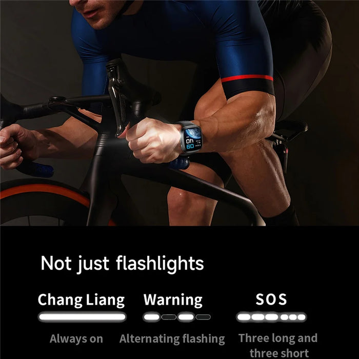 HT31 1.72 Inch IPS Screen Bluetooth-compatible Calling Smart Watch Health Monitor with UV Flashlight - Black - 6