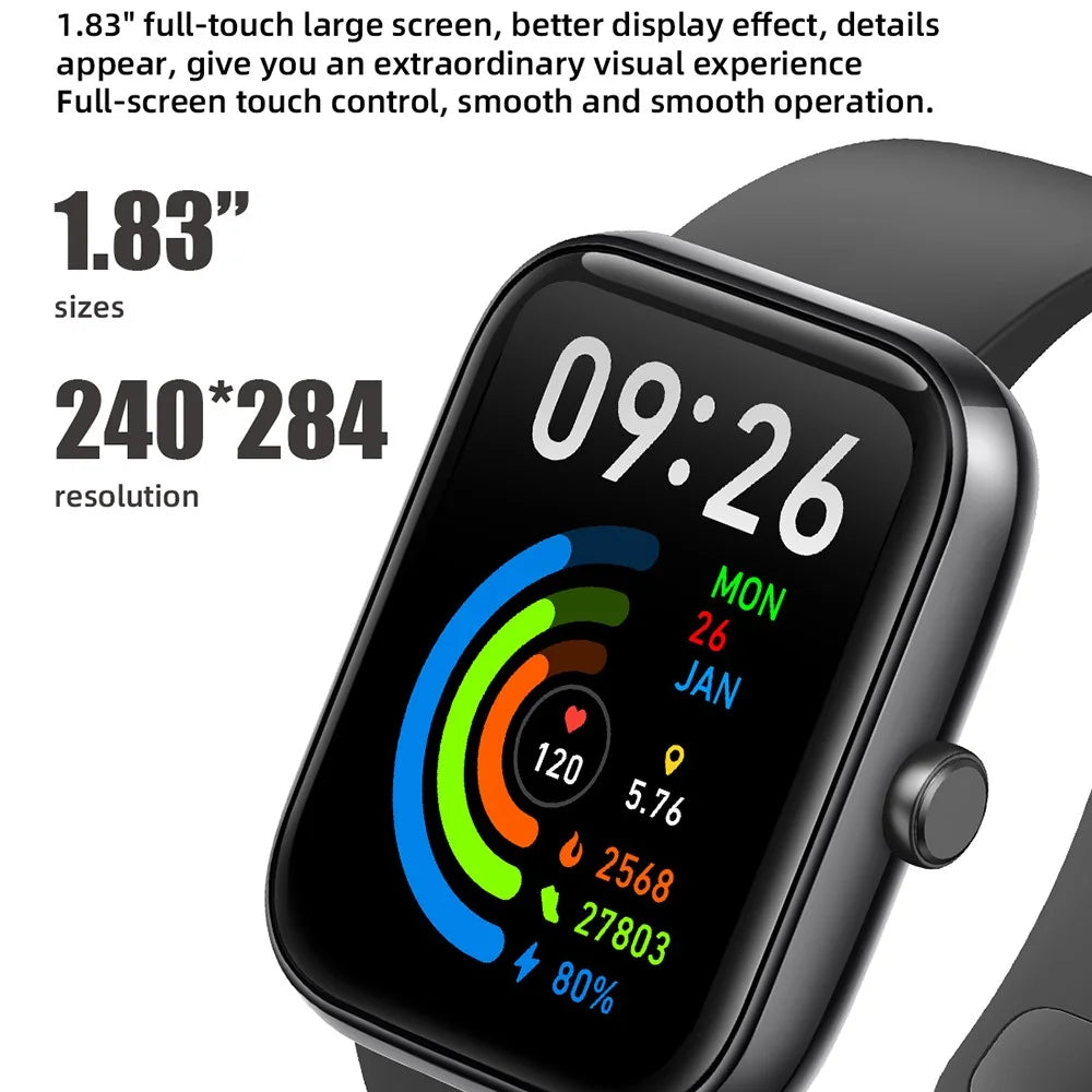 IDW25 1.83 Inch Smart Watch Bluetooth-compatible Calling Multi Sport Modes for Fitness Tracking  /  Health Monitoring - Black - 4