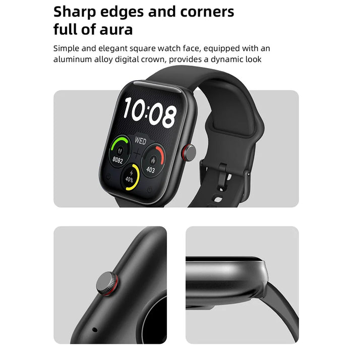 IDW20 1.91 Inch Smartwatch Bluetooth-compatible Calling Watch with Multi-Sport Modes  /  IP68 Waterproof  /  Alexa Voice Control - Black - 6