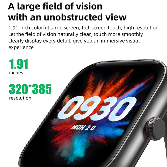 IDW20 1.91 Inch Smartwatch Bluetooth-compatible Calling Watch with Multi-Sport Modes  /  IP68 Waterproof  /  Alexa Voice Control - Black - 7