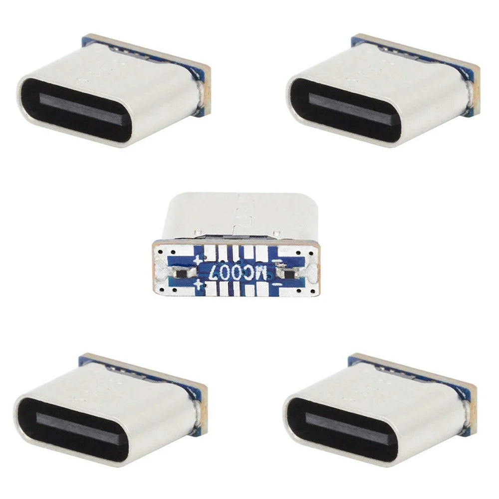 CN-037 5Pcs DIY Solder Type C Female Socket Connector Replace for Micro-USB 5Pin Female SMT Type DC 5V - 1