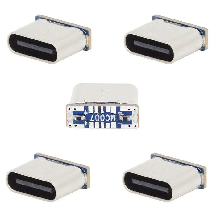 CN-037 5Pcs DIY Solder Type C Female Socket Connector Replace for Micro-USB 5Pin Female SMT Type DC 5V - 1