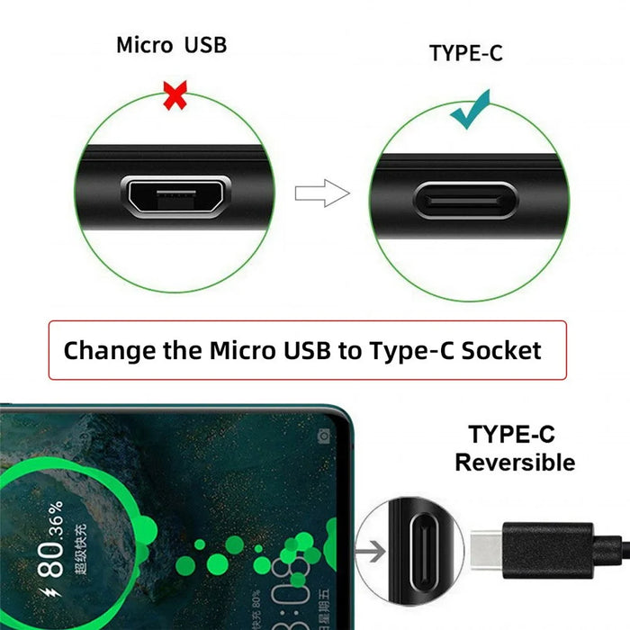 CN-037 5Pcs DIY Solder Type C Female Socket Connector Replace for Micro-USB 5Pin Female SMT Type DC 5V - 5
