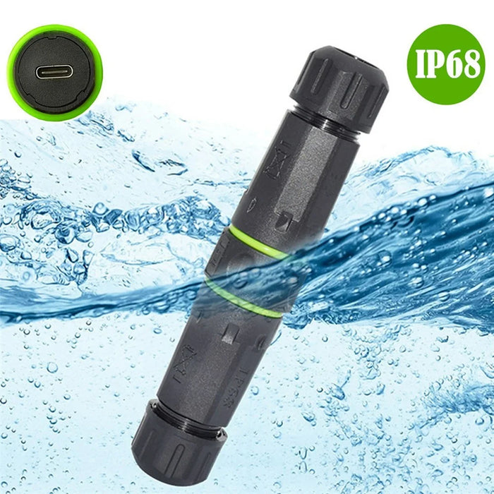 CN-038-CF M20 Locking IP68 Waterproof Type-C 10Gbps USB3.1 Female to USB-C Female Extension Adapter Coupler - 5