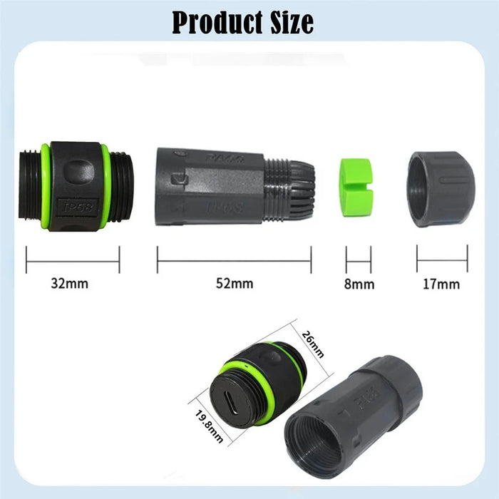 CN-038-CF M20 Locking IP68 Waterproof Type-C 10Gbps USB3.1 Female to USB-C Female Extension Adapter Coupler - 7