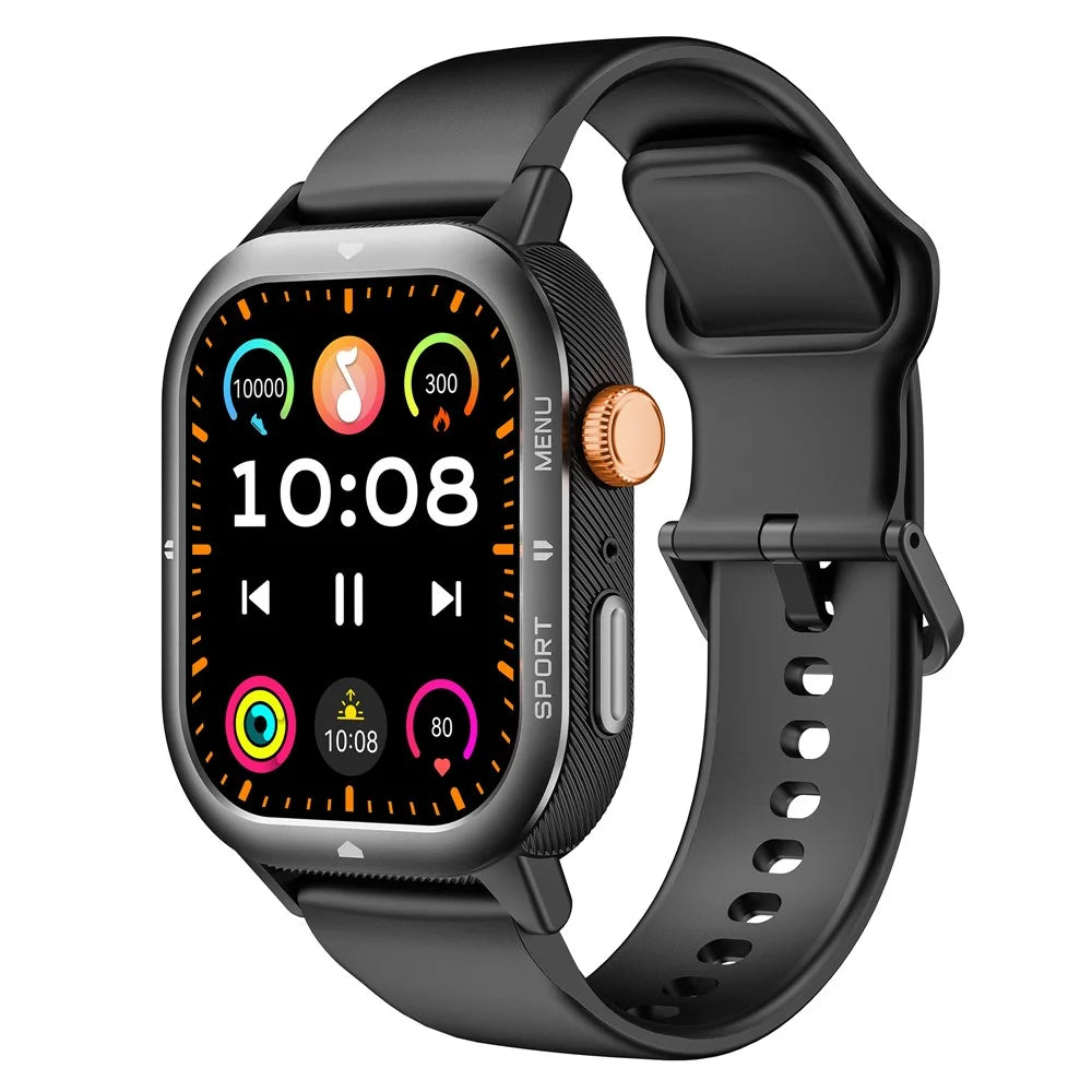 C30 Multifunction Smart Watch 1.95 Inch Large Screen 1ATM Waterproof Pedometer for Men Women Fitness Tracker - Black - 1