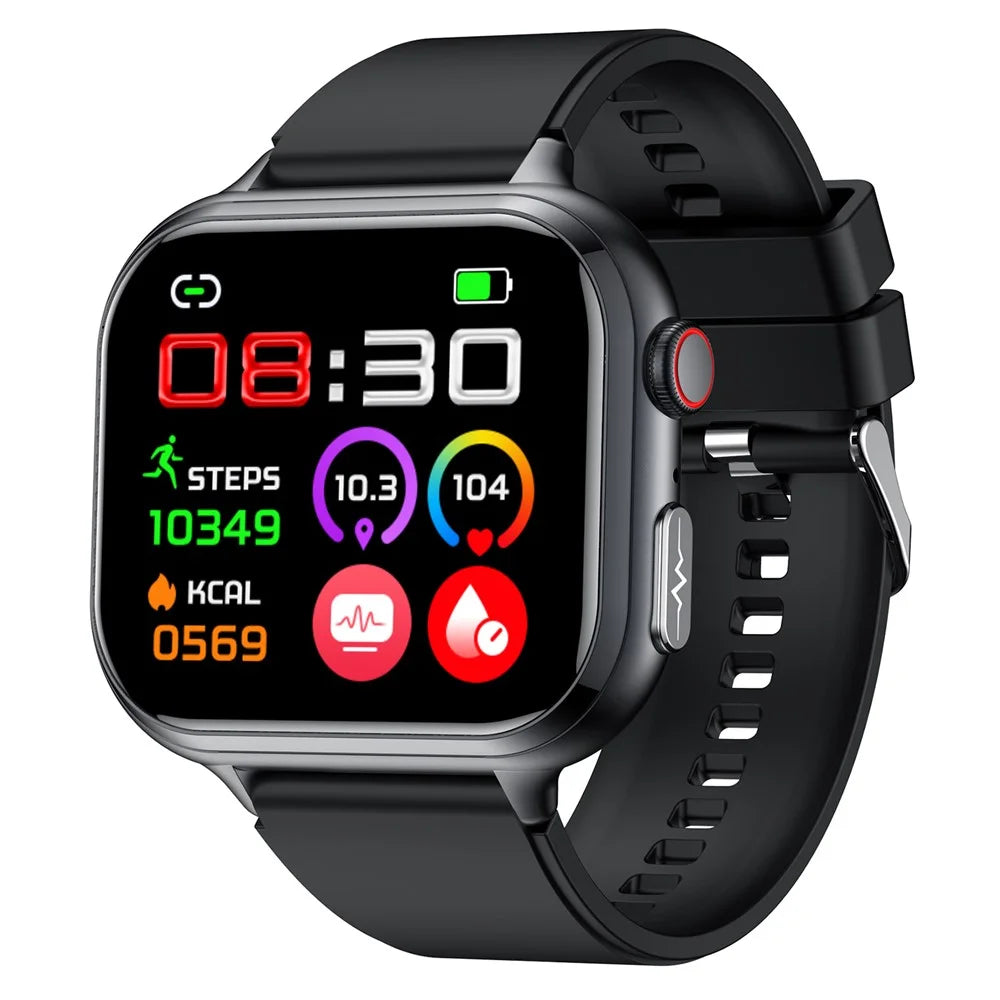 TK17 Silicone Strap 1.91 Inch Smart Watch Bluetooth-compatible Call ECG Health Monitor Waterproof Sports Pedometer Watch - Black - 1