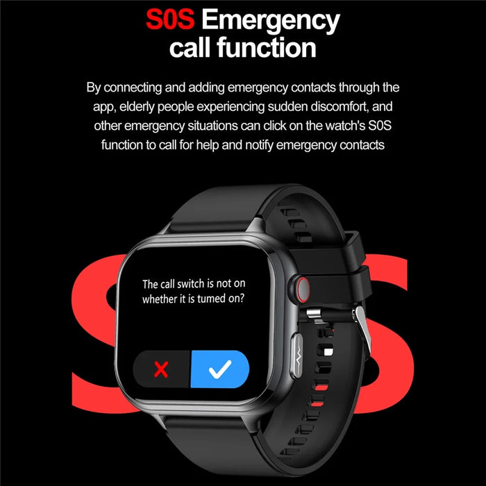 TK17 Silicone Strap 1.91 Inch Smart Watch Bluetooth-compatible Call ECG Health Monitor Waterproof Sports Pedometer Watch - Black - 6