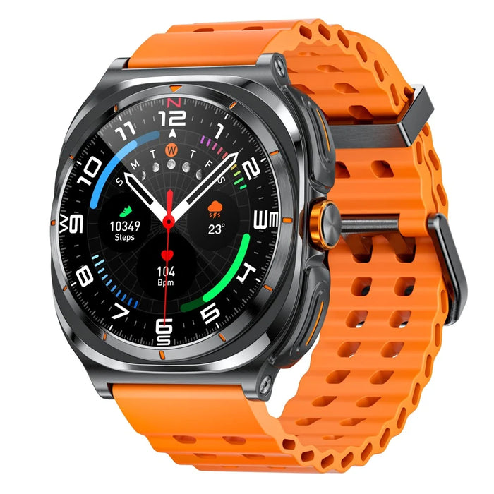 GT98 2 in 1 TWS Earphones 1.53 Inch HD Round Screen Waterproof Sport Smartwatch - Black+Orange - 3