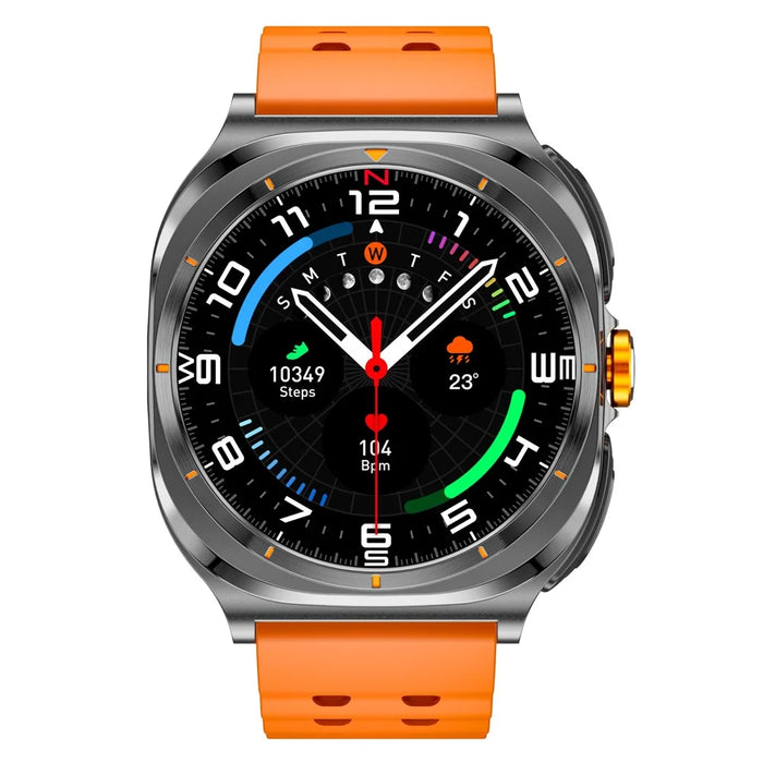GT98 2 in 1 TWS Earphones 1.53 Inch HD Round Screen Waterproof Sport Smartwatch - Black+Orange - 5