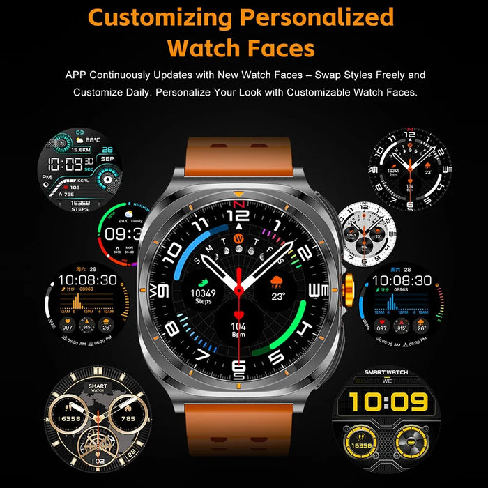 GT98 2 in 1 TWS Earphones 1.53 Inch HD Round Screen Waterproof Sport Smartwatch - Black+Orange - 7