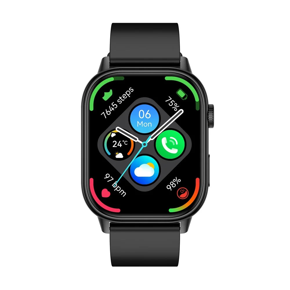 QX17 GPS Smartwatch Heart Rate Blood Oxygen Sleep Monitor Waterproof Calling Sports Watch - Black - 4
