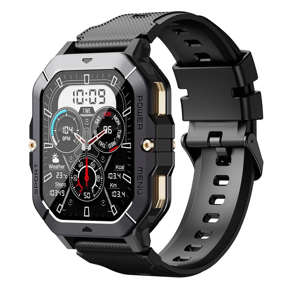 C28 2.02 Inch TFT Screen Outdoor Multifunction Sports Tracker Heart Rate Monitoring Smart Watch - Black - 1