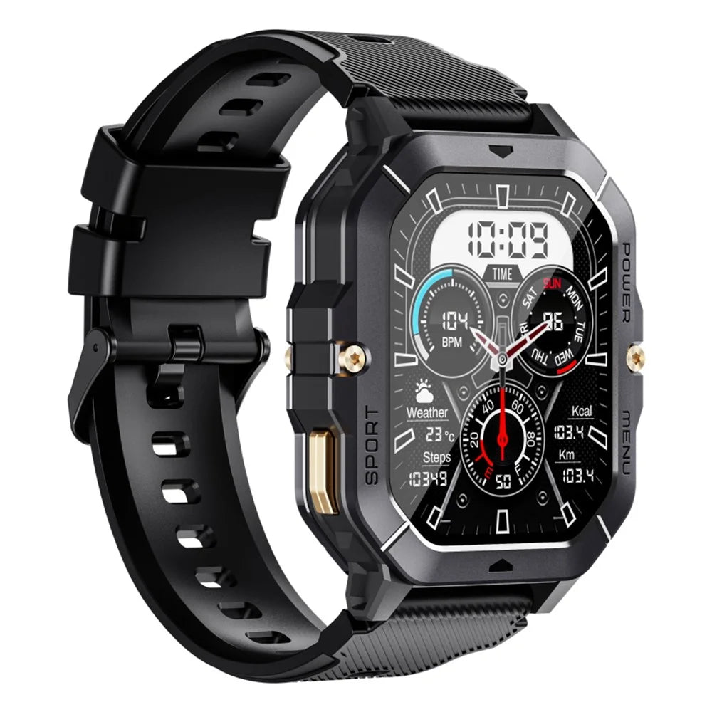 C28 2.02 Inch TFT Screen Outdoor Multifunction Sports Tracker Heart Rate Monitoring Smart Watch - Black - 3