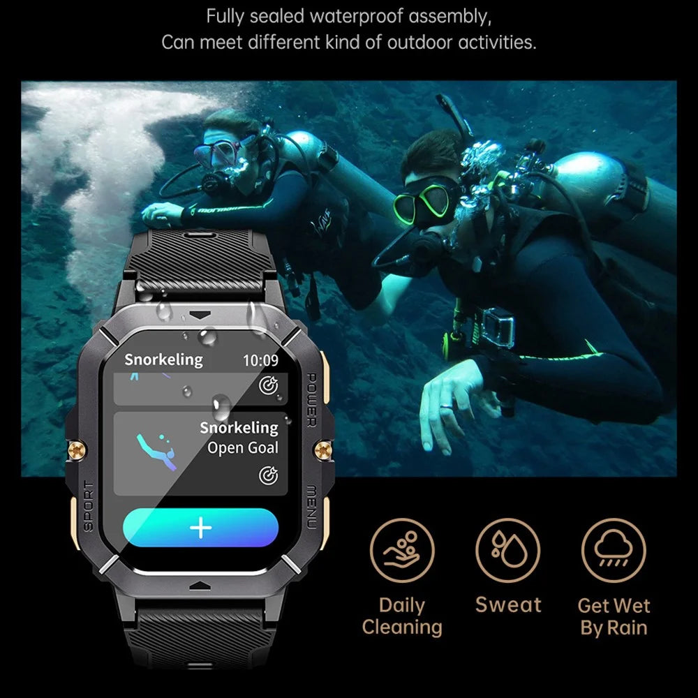 C28 2.02 Inch TFT Screen Outdoor Multifunction Sports Tracker Heart Rate Monitoring Smart Watch - Black - 6