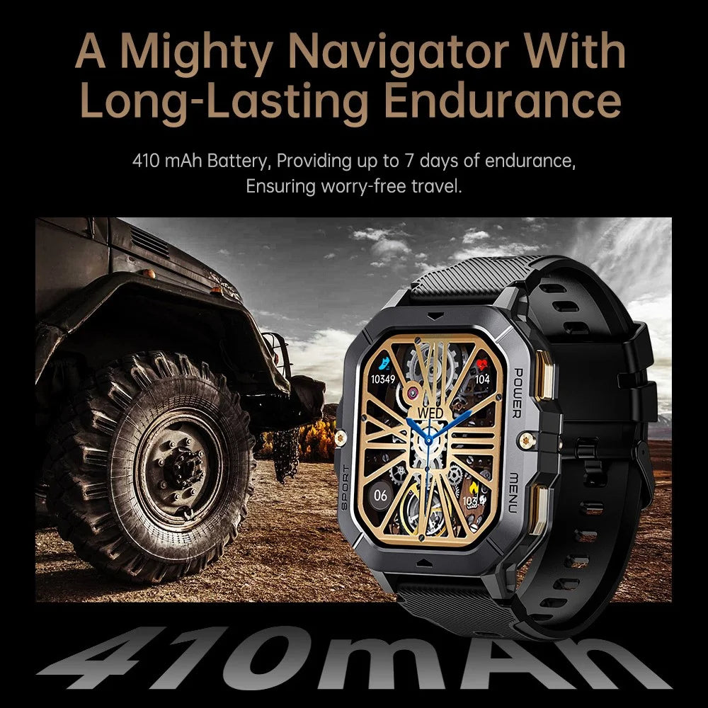 C28 2.02 Inch TFT Screen Outdoor Multifunction Sports Tracker Heart Rate Monitoring Smart Watch - Black - 7