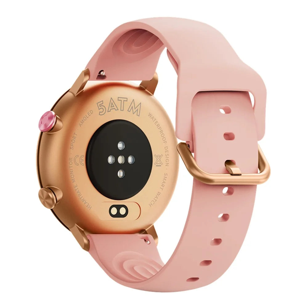 W2 Smart Watch for Women 1.32 Inch AMOLED Screen Health Tracking 5 ATM Waterproof Fitness Tracker - Pink - 2