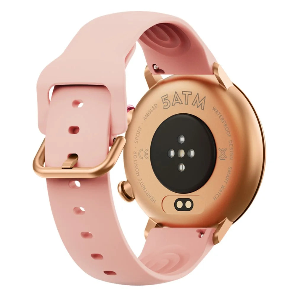 W2 Smart Watch for Women 1.32 Inch AMOLED Screen Health Tracking 5 ATM Waterproof Fitness Tracker - Pink - 3