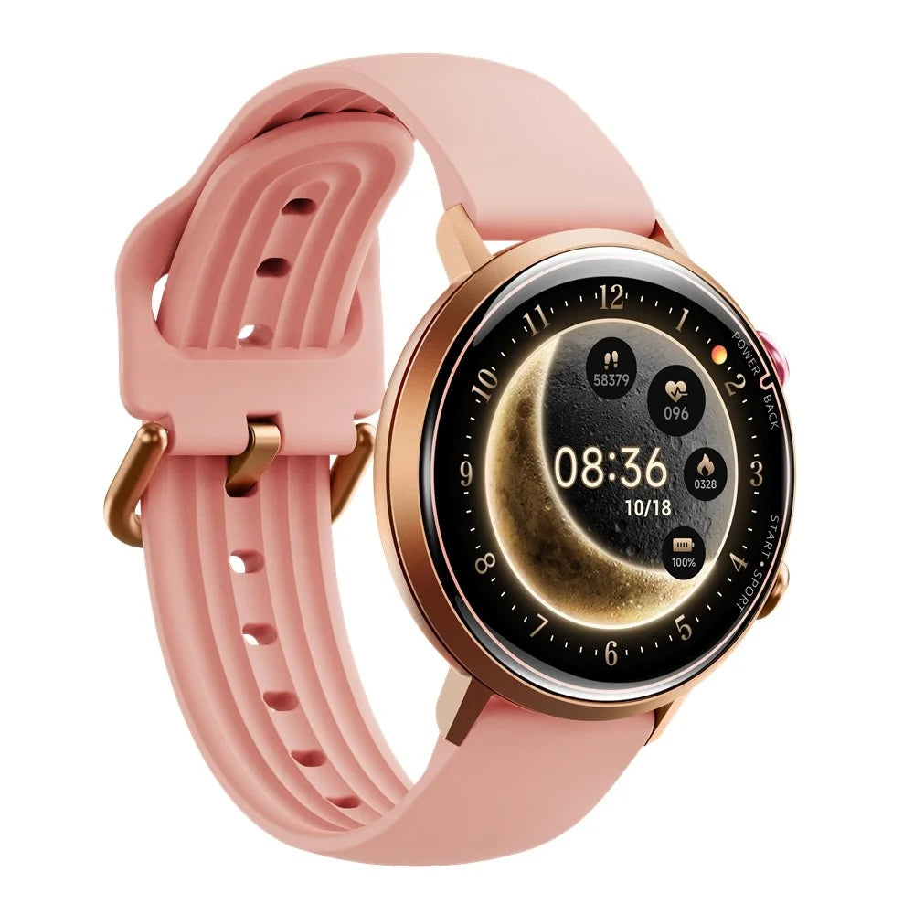 W2 Smart Watch for Women 1.32 Inch AMOLED Screen Health Tracking 5 ATM Waterproof Fitness Tracker - Pink - 4
