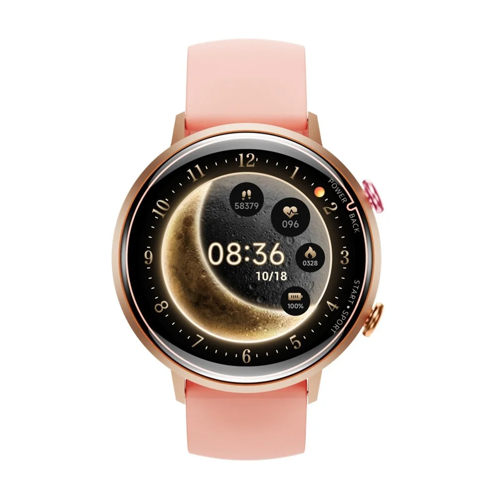 W2 Smart Watch for Women 1.32 Inch AMOLED Screen Health Tracking 5 ATM Waterproof Fitness Tracker - Pink - 5
