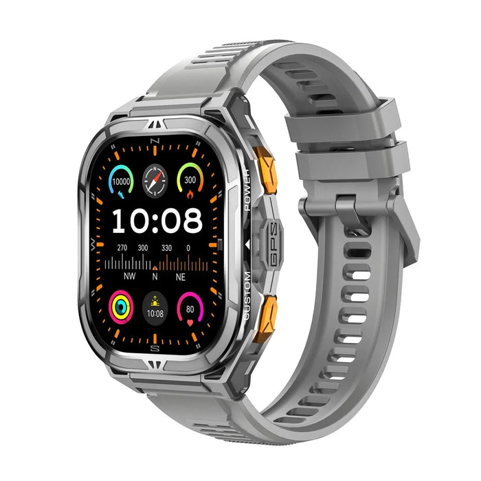 X5 GPS Sports Watch 1.96 Inch AMOLED Screen Heart Rate Monitor 5 ATM Waterproof Smart Watch - Grey - 1