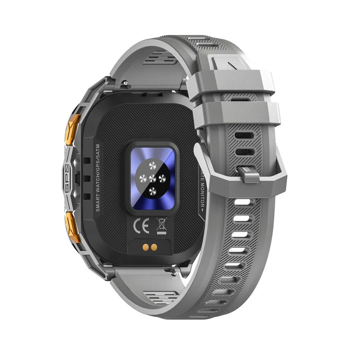 X5 GPS Sports Watch 1.96 Inch AMOLED Screen Heart Rate Monitor 5 ATM Waterproof Smart Watch - Grey - 4