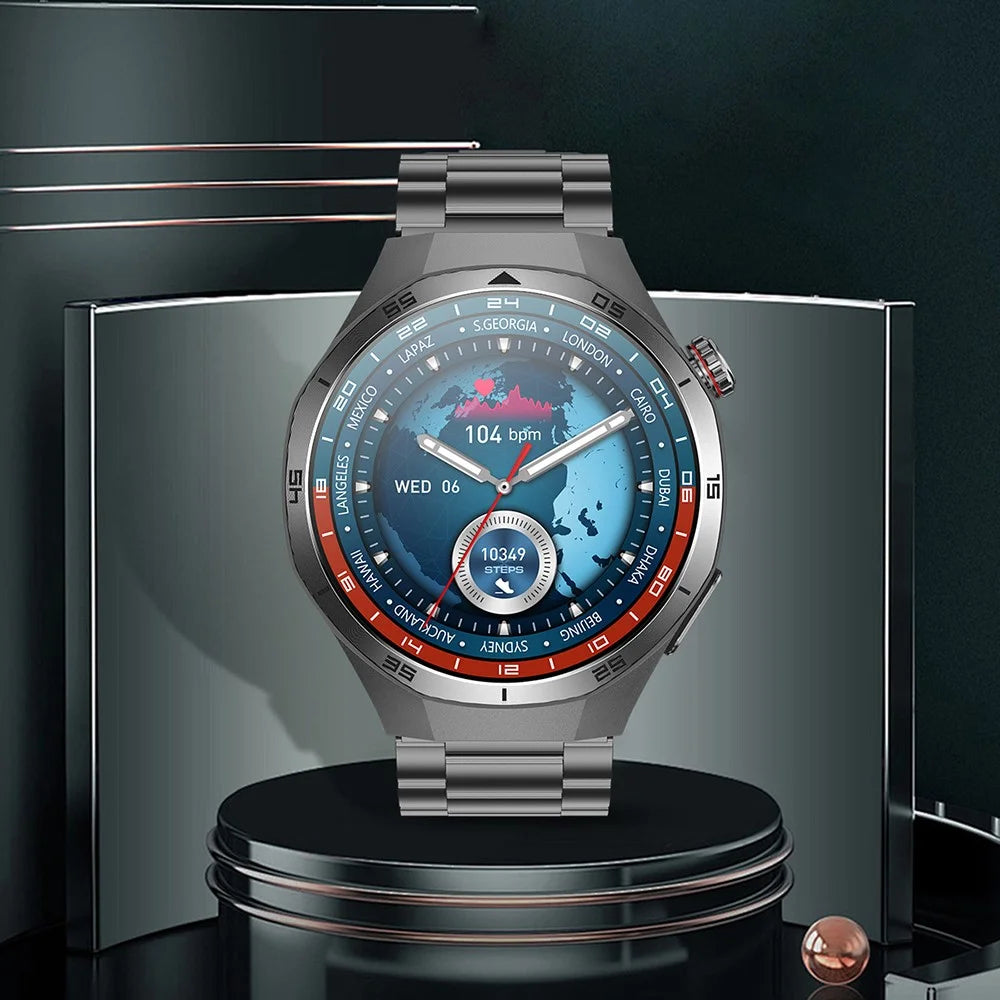 ET456 Steel Strap 1.56 Inch Round AMOLED Screen Smart Watch Bluetooth-Compatible Call ECG Health Monitor Sports Watch - 6