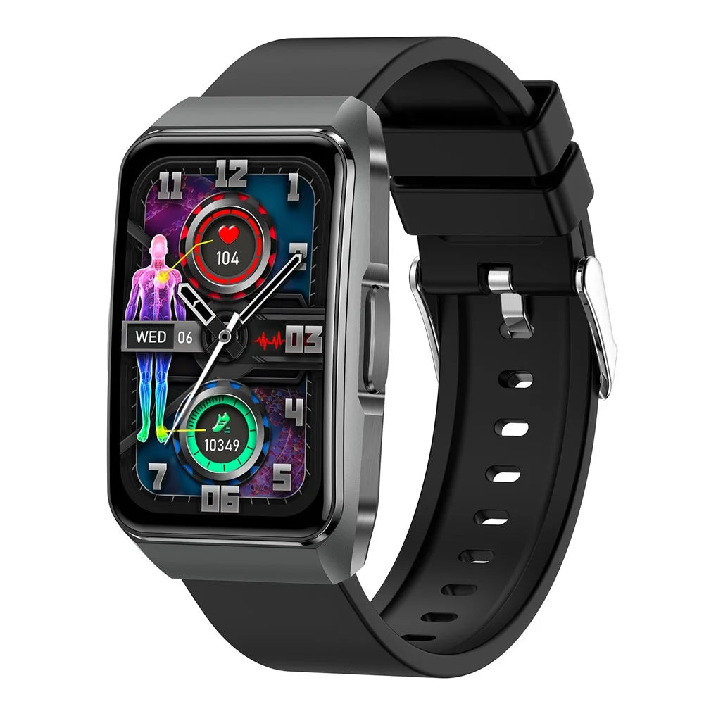 ET650 Silicone Strap Smart Bracelet Body Temperature Health Monitor Bluetooth-Compatible Call Smart Watch - Black - 1