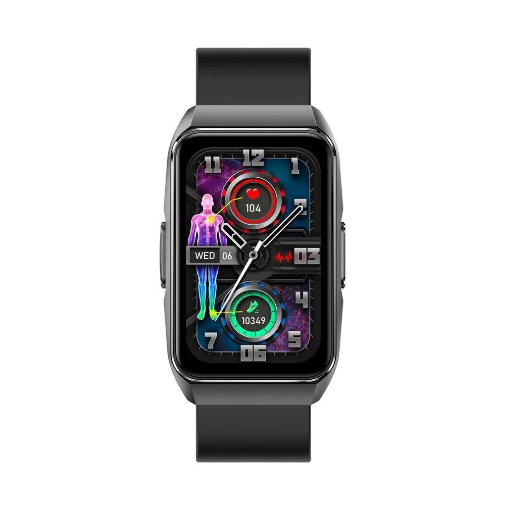 ET650 Silicone Strap Smart Bracelet Body Temperature Health Monitor Bluetooth-Compatible Call Smart Watch - Black - 2