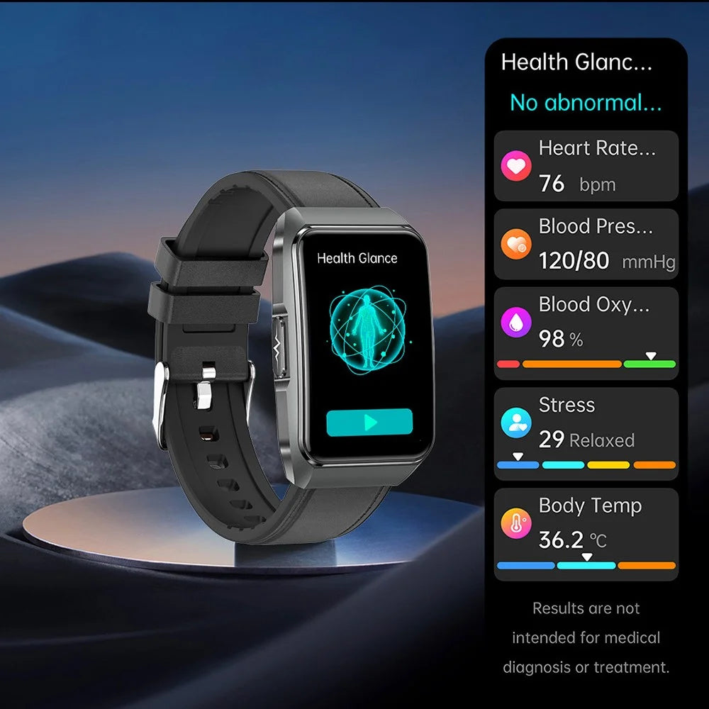 ET650 Silicone Strap Smart Bracelet Body Temperature Health Monitor Bluetooth-Compatible Call Smart Watch - Black - 3