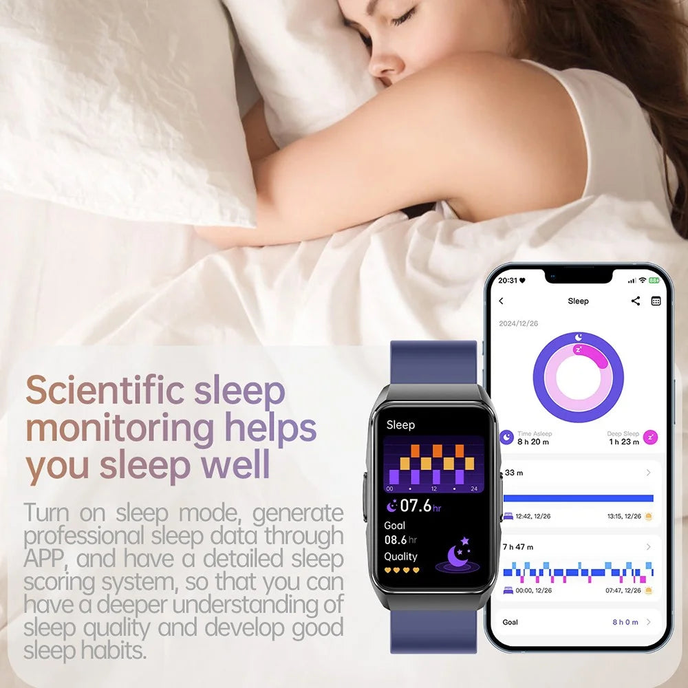 ET650 Silicone Strap Smart Bracelet Body Temperature Health Monitor Bluetooth-Compatible Call Smart Watch - Black - 4
