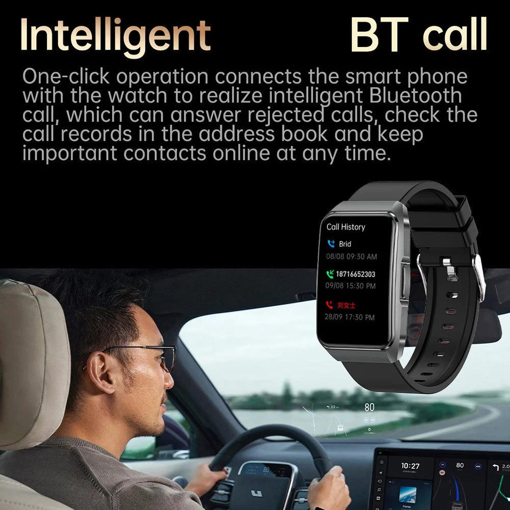 ET650 Silicone Strap Smart Bracelet Body Temperature Health Monitor Bluetooth-Compatible Call Smart Watch - Black - 6