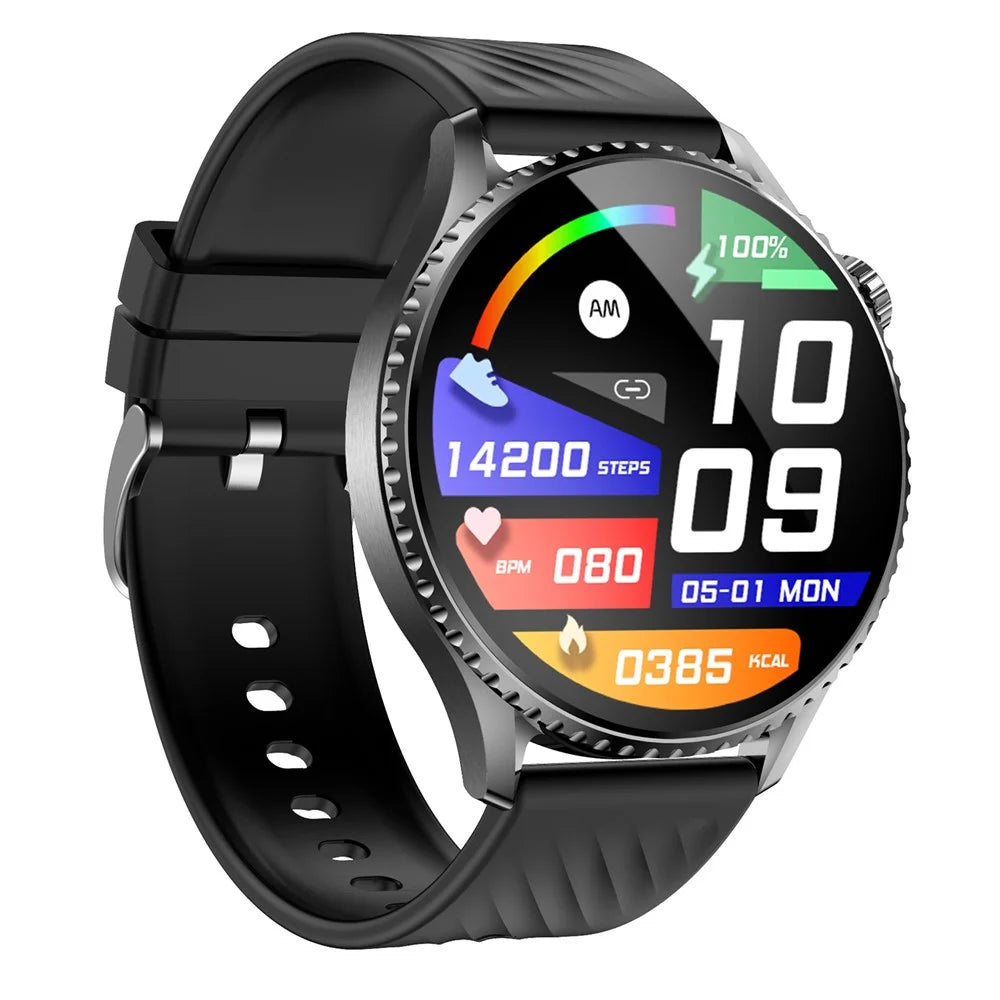 MT800 ECG Smart Watch 1.56 Inch AMOLED Curved Screen Bluetooth-Compatible Calling Heart Rate Monitor Watch - Black - 3