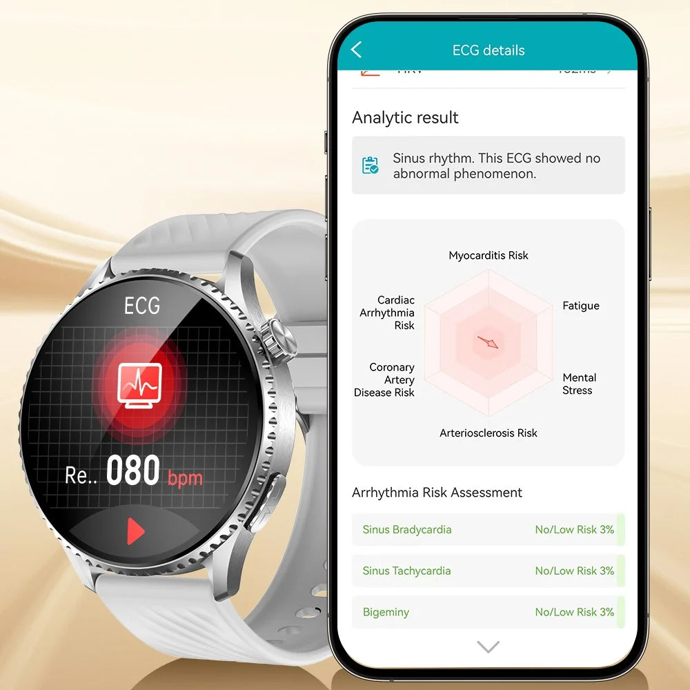 MT800 ECG Smart Watch 1.56 Inch AMOLED Curved Screen Bluetooth-Compatible Calling Heart Rate Monitor Watch - Black - 7