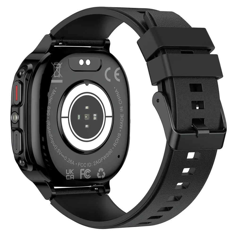 S90 1.39 Inch Round Screen Smartwatch Heart Rate Monitor Fitness Tracker Sports Watch - Black - 3