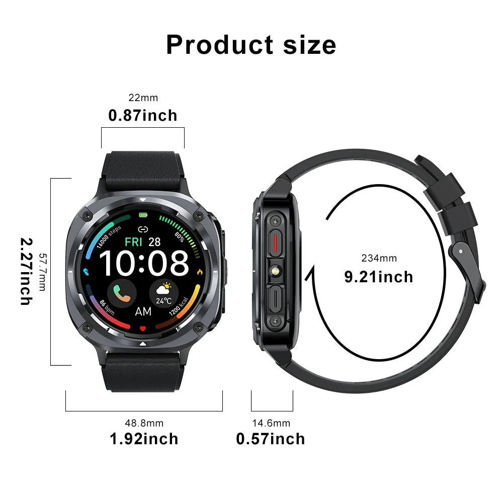 S90 1.39 Inch Round Screen Smartwatch Heart Rate Monitor Fitness Tracker Sports Watch - Black - 7