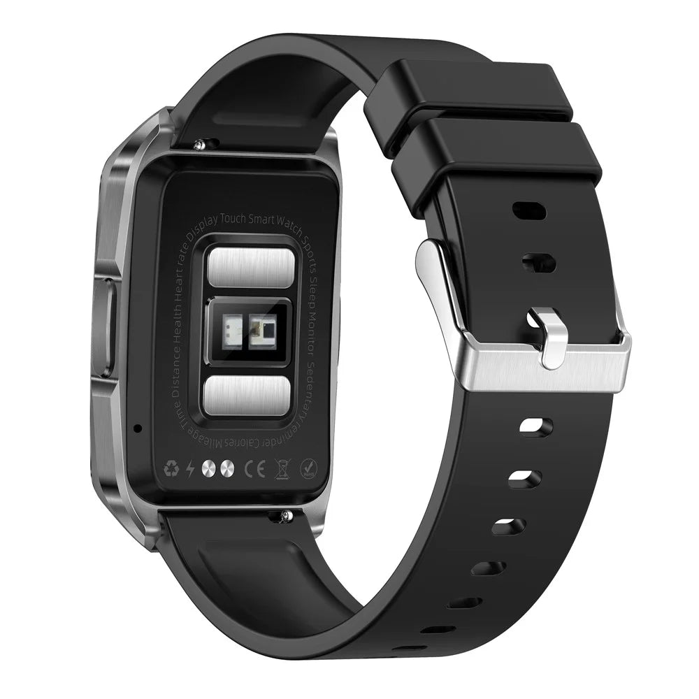 ET650 Leather + Silicone Strap Smart Bracelet Body Temperature Health Monitor Bluetooth-Compatible Call Smart Watch - Black - 2
