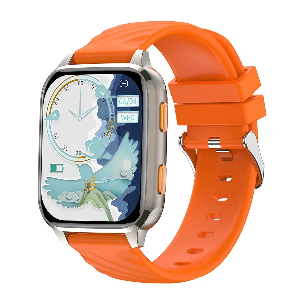 FW12 1.85 Inch Smart Watch Heart Rate Blood Oxygen Monitor Bluetooth-Compatible Call Health Tracker - Orange - 1