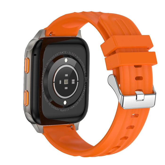 FW12 1.85 Inch Smart Watch Heart Rate Blood Oxygen Monitor Bluetooth-Compatible Call Health Tracker - Orange - 2