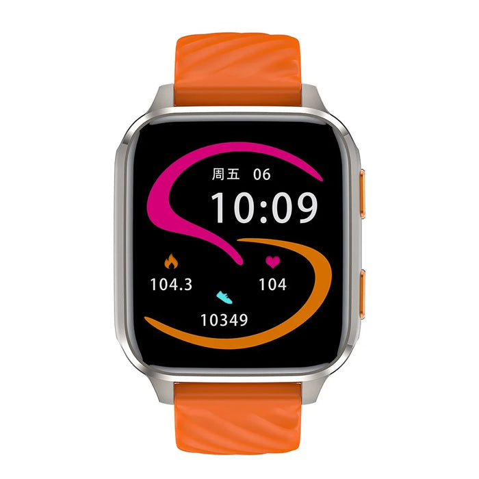 FW12 1.85 Inch Smart Watch Heart Rate Blood Oxygen Monitor Bluetooth-Compatible Call Health Tracker - Orange - 3