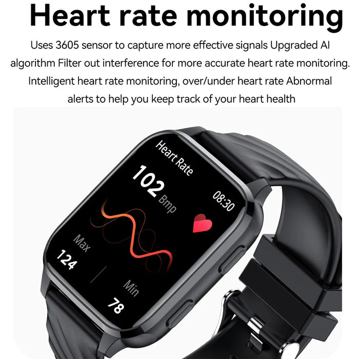 FW12 1.85 Inch Smart Watch Heart Rate Blood Oxygen Monitor Bluetooth-Compatible Call Health Tracker - Orange - 4