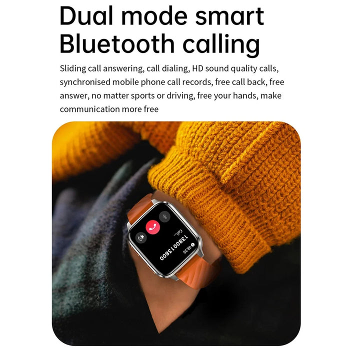 FW12 1.85 Inch Smart Watch Heart Rate Blood Oxygen Monitor Bluetooth-Compatible Call Health Tracker - Orange - 7