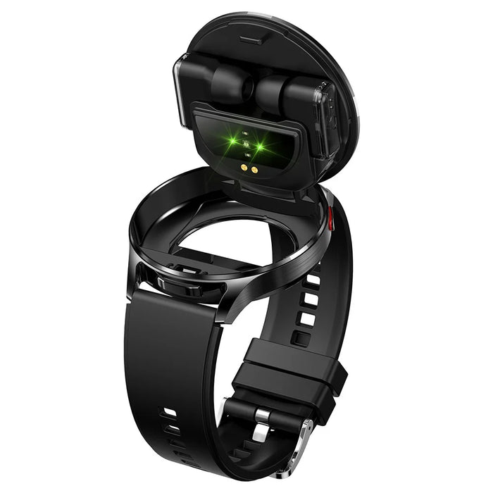 T97 2 in 1 Smart Watch with Wireless Earbuds Bluetooth-Compatible Call Health Monitoring Sports Waterproof Watch - Black - 5