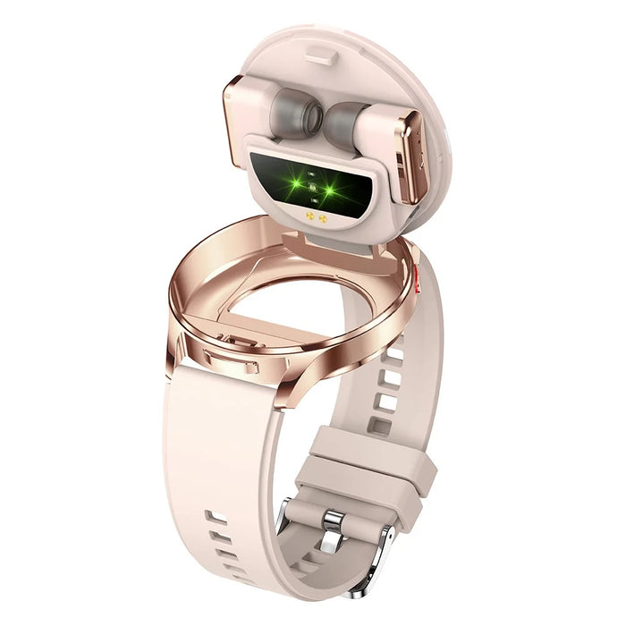 T97 2 in 1 Smart Watch with Wireless Earbuds Bluetooth-Compatible Call Health Monitoring Sports Waterproof Watch - Gold - 5