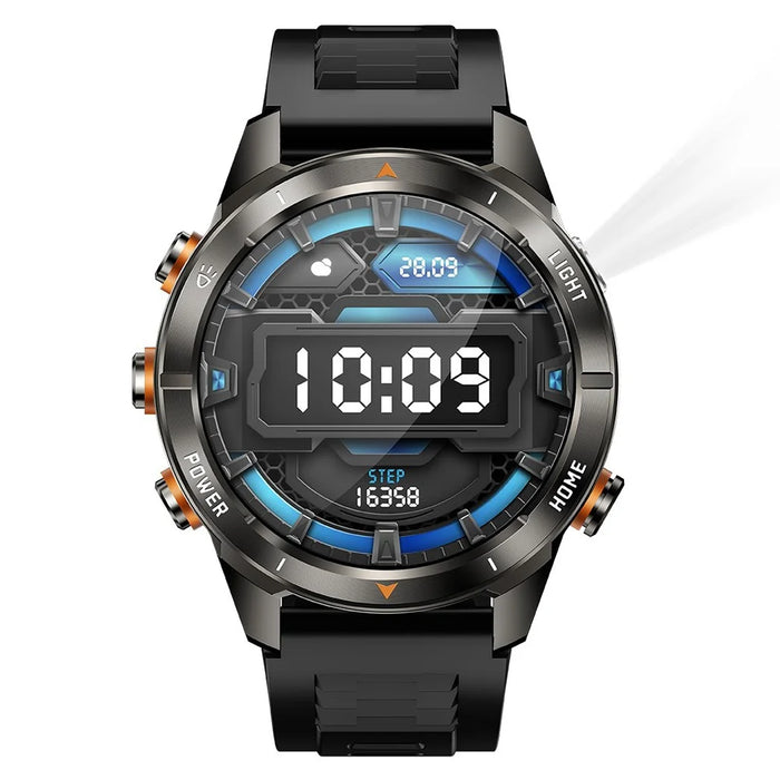 KT80 Outdoor Sports Smart Watch 3ATM Waterproof Bluetooth-Compatible Calling Wristwatch with Flashlight - Black - 3